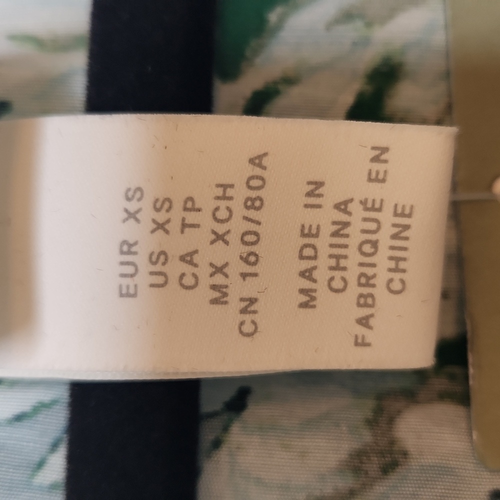 H&M Turquoise Green Floral Drop Waist Raglan Sleeve Dress Size XS - Picture 6 of 11